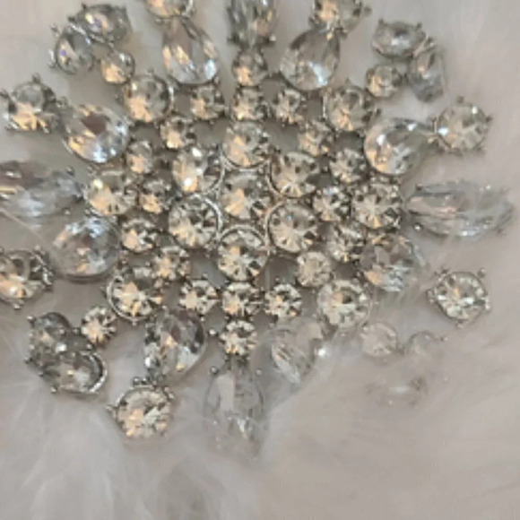 Statement Makers Rhinestone & Feather Decor Stud Earrings silver - Picture 10 of 10